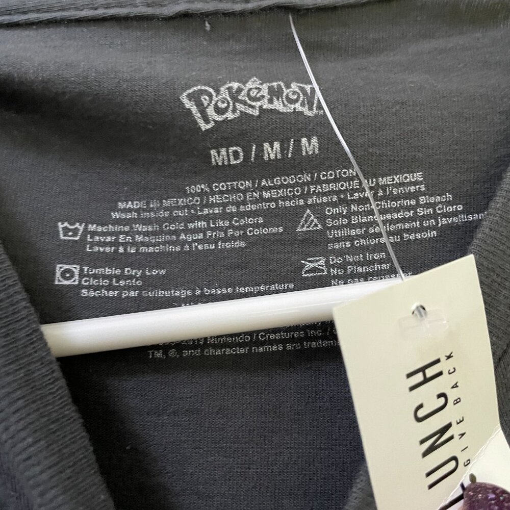 Box Lunch Women's Medium Pokemon Foil Icon Tee Shirt Charcoal Gray - Picture 4 of 5